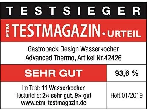 Gastroback Electric Virdulys 42426 Su elektroniniu valdymu, nerūdijantis plienas, nerūdijantis plienas, 2200 W, 1,7 l, 360° besisukantis pagrindas
