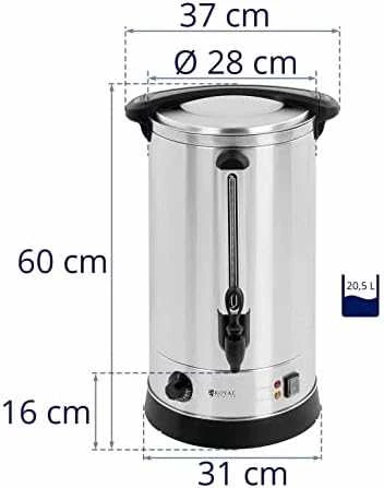 Virdulys Royal Catering Warnik karšto vandens šildytuvas dvisienis plienas 20.5L 2500W