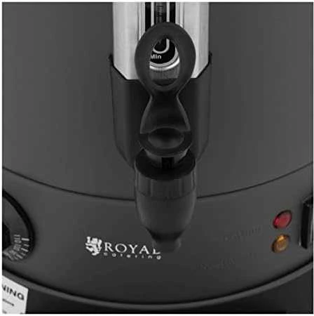 Virdulys Royal Catering Vandens šildytuvas su dvigubomis sienelėmis ir kanalizacija 13,5 L 2500 W pilka