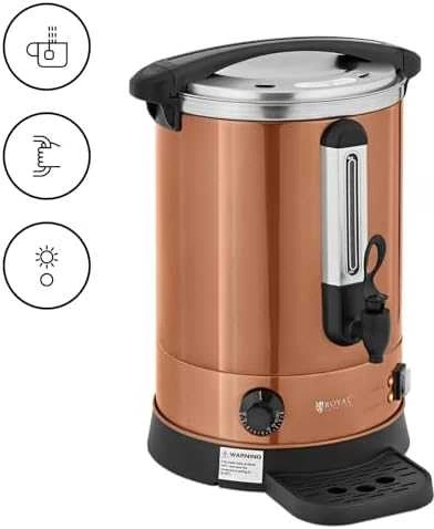 Royal Catering Warnik vandens šildytuvas su dvigubomis sienelėmis ir kanalizacija 13,5 L 2500 W oranžinė