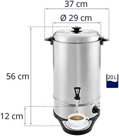 Royal Catering Šiltesnis šildytuvas su lašinamuoju tinkleliu karštam vandeniui, nerūdijantis plienas 230V 20L