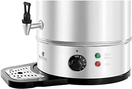 Virdulys Royal Catering Šiltesnis šildytuvas su lašinamuoju tinkleliu karštam vandeniui, nerūdijantis plienas 230V 30L