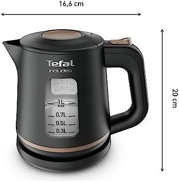 TEFAL | Virdulys | KI533811 | Electric | 2400 W | 1 L | Plastic | 360° rotational base | Juodas