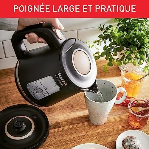 TEFAL | Virdulys | KI533811 | Electric | 2400 W | 1 L | Plastic | 360° rotational base | Juodas