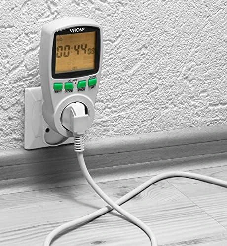 Orno Dwutaryfowy Dviejų tarifų vatmetras, energijos skaičiuoklė su LCD ekranu, 2 atskiri tarifai, vidinė baterija, „Schuko“ versija