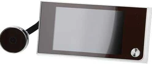 Orno Elektroninis Elektroninis durų žiūronėlis LCD 3,5 colio, plataus kampo objektyvas, maitinamas baterijomis, sidabrinis