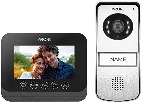 Orno Rinkinys Laisvų rankų vaizdo domofono komplektas, spalvotas, 4,3 colio LCD, su artumo pultelio skaitytuvu, juodas, ENIF RFID