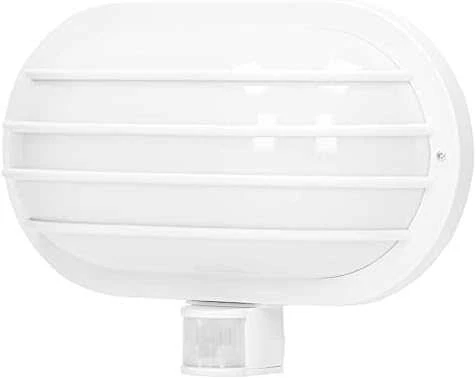 Sieninis šviestuvas Orno LASO, sodo šviestuvas su 180° judesio jutikliu, 1x60W, E27, IP44, plastikinis, baltas