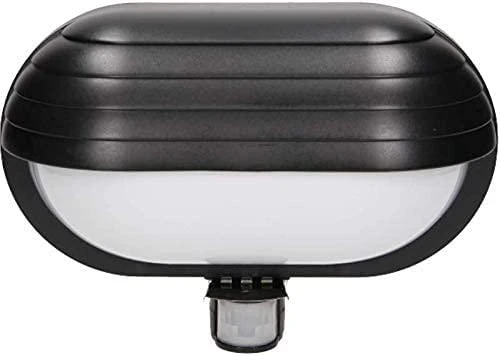 Sieninis šviestuvas Orno MUSAM, sodo šviestuvas su 180° judesio jutikliu, 1x60W, E27, IP44, su sklende, plastikinis, juodas
