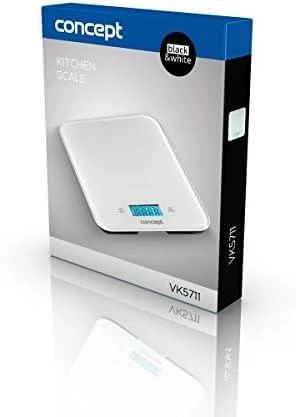 Virtuvinės svarstyklės Concept Solution Virtuvės svarstyklės koncepcija VK5711 Virtuvės svarstyklės Skaitmeninės 15 kg BALTOS (8595631003589) - 24292