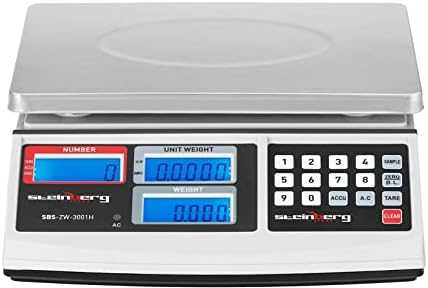 Virtuvinės svarstyklės Steinberg Systems SBS-ZW-3001H LCD vienetų skaičiavimo kontrolinės svarstyklės iki 30 kg