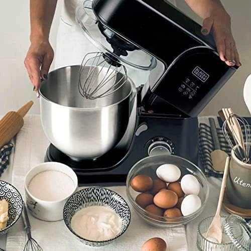 Virtuvinis kombainas Black & Decker Juodas & Decker | Kitchen Machine | ES9130080B | 1000 W | Greičių skaičius 8 | Bowl capacity 5.2 L | Juodas