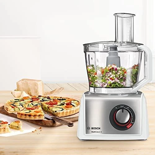 Virtuvinis kombainas Bosch MC812S814 Virtuvės kombainas, MultiTalent 8, 1250 W, Baltas, šiaušto nerūdijančio plieno