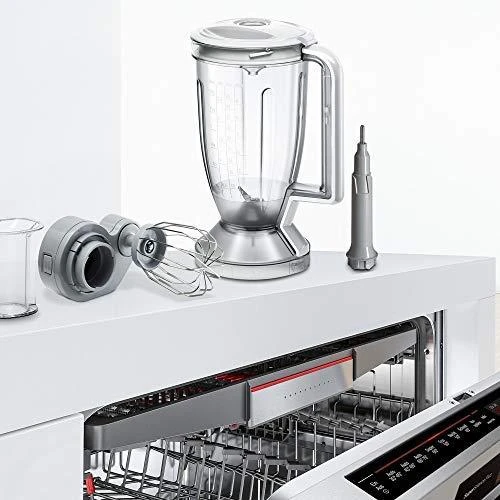 Virtuvinis kombainas Bosch MC812S814 Virtuvės kombainas, MultiTalent 8, 1250 W, Baltas, šiaušto nerūdijančio plieno