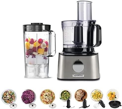 Virtuvinis kombainas KENWOOD Multipro Compact FDM301SS, 800W, 2 greičiai + impulsas, Nerūdijantis plienas peilių geležtės, Inox spalva