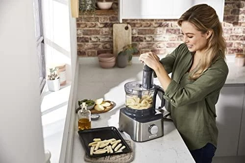 Virtuvinis kombainas KENWOOD Multipro Compact FDM301SS, 800W, 2 greičiai + impulsas, Nerūdijantis plienas peilių geležtės, Inox spalva