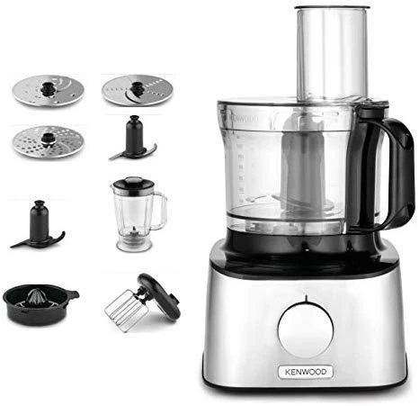 Virtuvinis kombainas KENWOOD Multipro Compact FDM301SS, 800W, 2 greičiai + impulsas, Nerūdijantis plienas peilių geležtės, Inox spalva