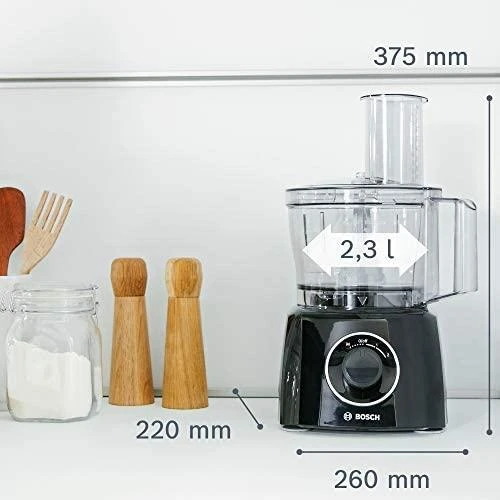 Virtuvinis kombainas Bosch | Food processor | MCM3201B | 800 W | Greičių skaičius 2 | Bowl capacity 2,3 L | Ice crushing | Maišytuvas | Juodas