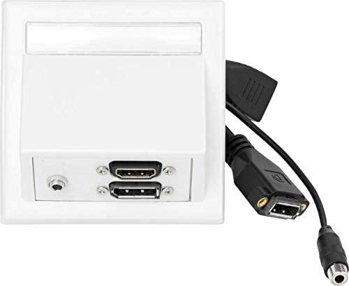 „VivoLink WI221292“ maitinimo lizdas, HDMI + DisplayPort + 3,5 mm, baltas