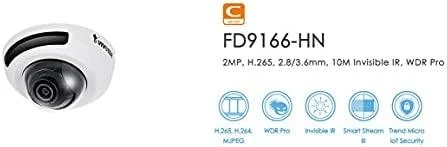 VIVOTEK C SERIES FD9166-HN fiksuoto kupolo IP kamera, 2MP, IR, vidinė, 2,8 mm