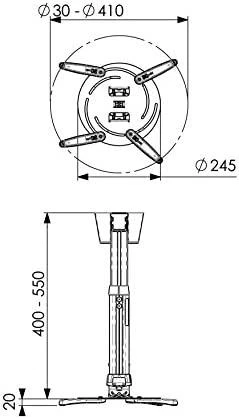 Laikiklis Vogels | Projektorius Ceiling mount | Turn, Tilt | Juodas/Sidabrinis