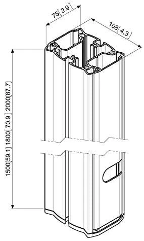 Laikiklis Vogels PUC 2715 POLE 150CM Juodas - 73201910