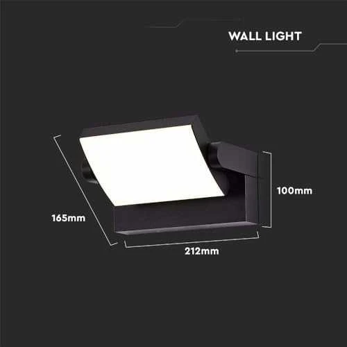 V-tac 17W LED paviršinis lauko šviestuvas, juodas, 4000K