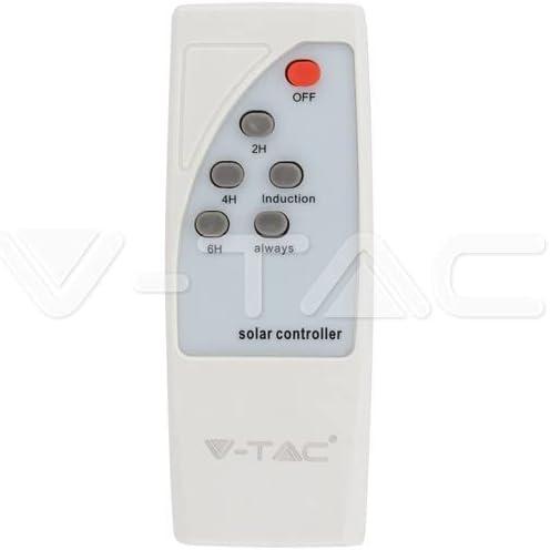 10W sodo šviestuvas V-TAC su judesio davikliu, 4000K, IP65, su 24W saulės baterija, juodas. Valdomas RF, su laikmačiu. Reikalinga atrama LED35010.