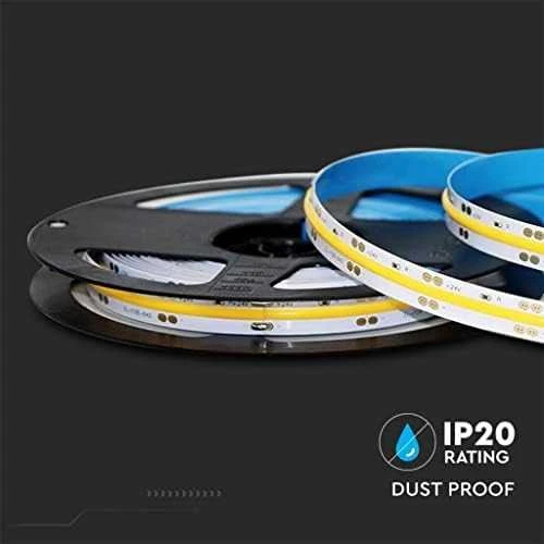 V-tac 10W/m LED COB juosta, 280LED/m, 6500K, 5 metrų ritė