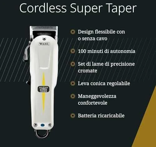 Activeshop Profesionali belaidė plaukų kirpimo mašinėlė WAHL PRO Cordless Super Taper 4219-0470, 5000 sūkių/min.