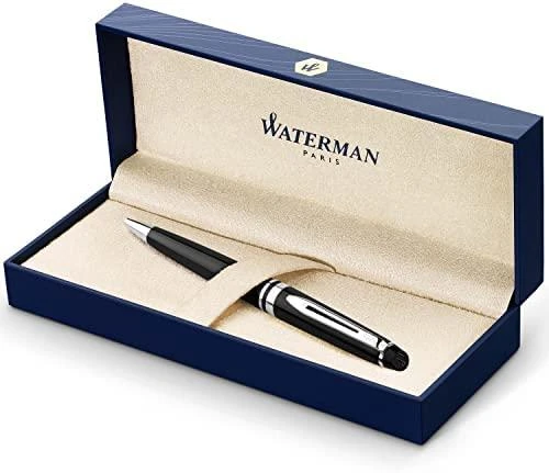 Pasukamas tušinukas Waterman Expert-3, Juodas Lacquer, CT