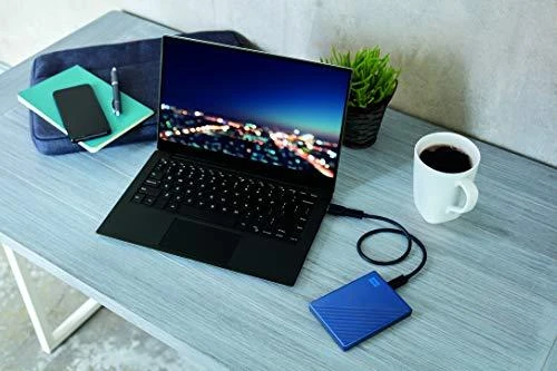 Kietasis diskas Western Digital „My Passport Ultra 2TB“ Mėlyna USB-C/USB3.0 HDD 2,5 colio metalinės apdailos RTL nešiojamas išorinis diskas