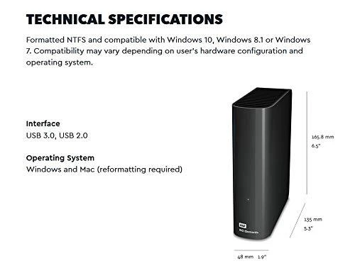 Kietasis diskas „Western Digital Elements“ 6 TB HDD USB3.0 3,5 colio RTL išorinis RoHS suderinamas juodas