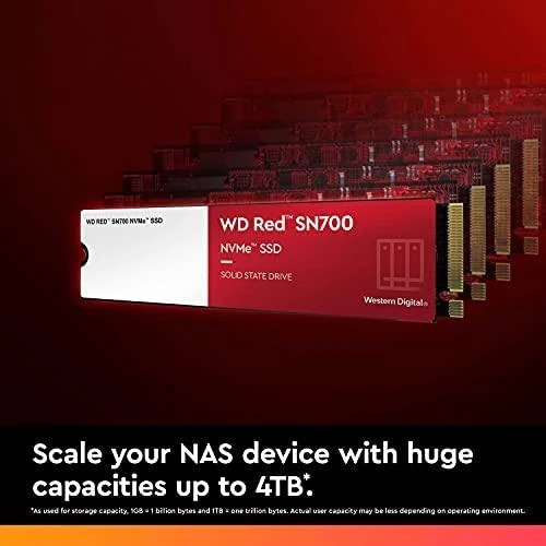 WD Raudona SSD SN700 NVMe 500GB M.2 2280 PCIe Gen3 8Gb/s vidinis diskas NAS įrenginiams, maitinamas „SANDISK“