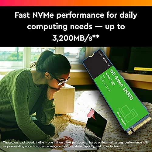 Western Digital WD Žalias SN350 NVMe SSD 2TB M.2 2280 PCIe Gen3 8Gb/s