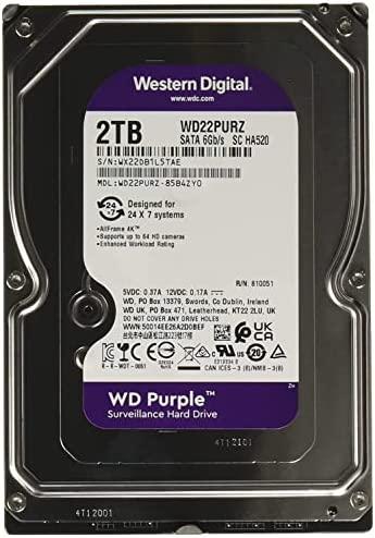 Western Digital Surveillance Hard Drive Violetinė WD22PURZ 5400 RPM, 2000 GB