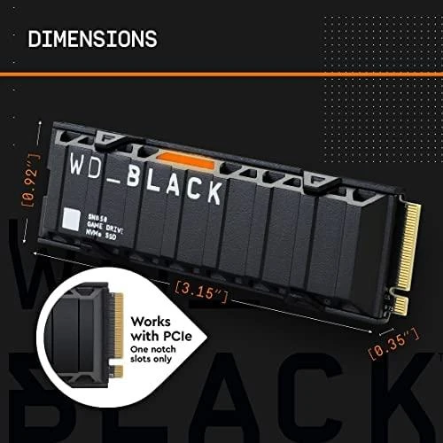 Western Digital WD Juodas 4TB SN850X NVMe SSD diskas, itin greitas, PCIe Gen4 x4, M.2, vidinis, su „SANDISK“ procesoriumi