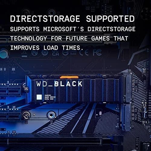 WD Juodas 1TB SN850X NVMe SSD itin greitas PCIe Gen4 x4 M.2 su vidiniu radiatoriumi, vienoje pakuotėje, maitinamas „SANDISK“