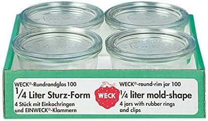 Jata WECK Stiklainis su dangteliu 0,25 l, 4 vnt. rinkinys