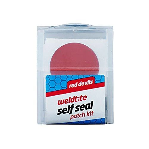 Weldtite Tube pleistrai Raudonas DEVILS SELF SEAL PATCH KIT 6 x lipnių pleistrų dėžutė po 12 (WLD-1031)