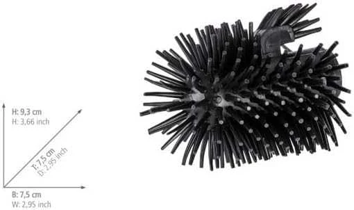 Atsarginis antgalis tualeto šepečiui - juodas, silikoninis, ∅ 7,5 cm, WENKO