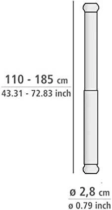 Teleskopinis dušo strypas LUZ, Ø 2,8 cm, 110-185 cm, WENKO