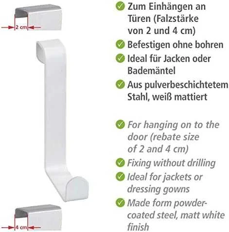 Baltas door hanger, 4 pieces, matte, WENKO
