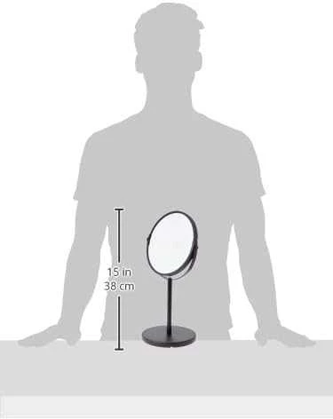 Cosmetic mirror ASSISI, Ø 17 cm, juodas, WENKO