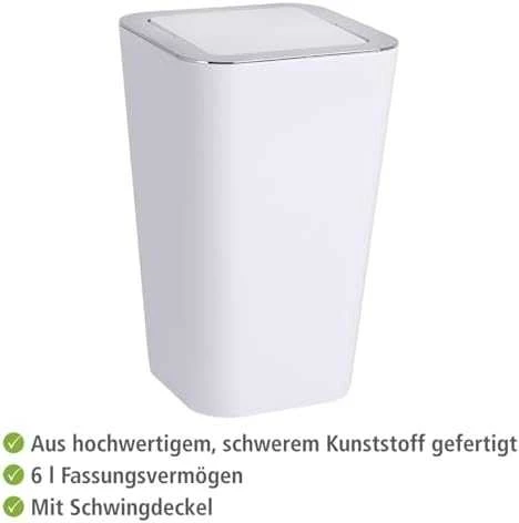 CANDY Baltas šiukšliadėžė - 6 L, WENKO