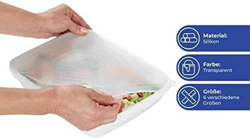 Maximex PIECES Silikoniniai dangteliai indams, elastingi, 6 vnt