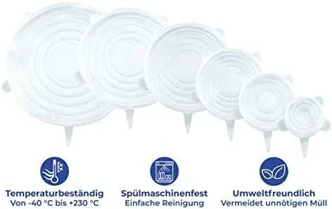 Maximex PIECES Silikoniniai dangteliai indams, elastingi, 6 vnt