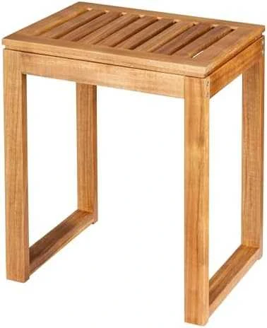 Wenko Akacijos medienos vonios taburetė FONDI, aukštis 46 cm