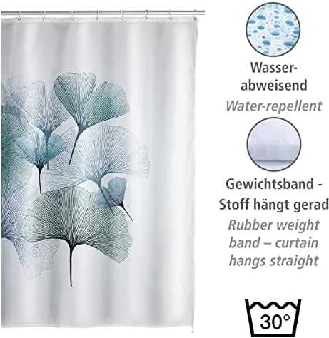 Dušo užuolaida nuo pelėsių GINKGO, poliesteris, WENKO