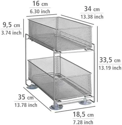 Lentyna virtuvė, 2 aukštų, metalinė su siurbtukais, WENKO